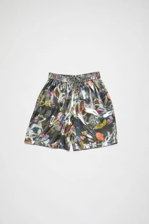 Acne Studios Printed Shorts Black Multicolor Men Shorts