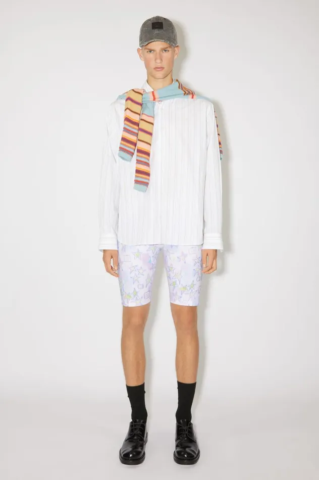 Acne Studios Printed Shorts Pale Pinkmulti Women Shorts