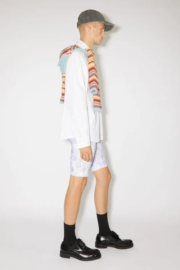 Acne Studios Printed Shorts Pale Pinkmulti Women Shorts