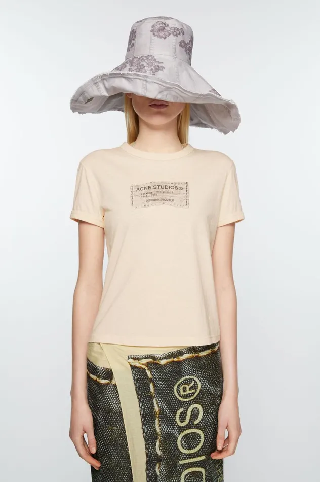 Acne Studios Printed Tshirt 8211 Fitted Fit Light Orange Women Tshirts