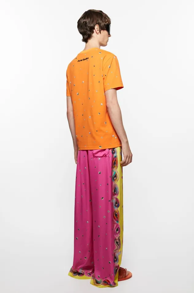 Acne Studios Printed Tshirt Bright Orange Women Tshirts