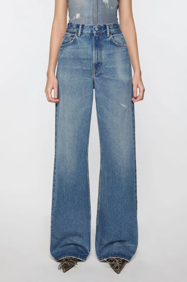 Acne Studios Relaxed Fit Jeans 8211 2022F Mid Blue Women Jeans