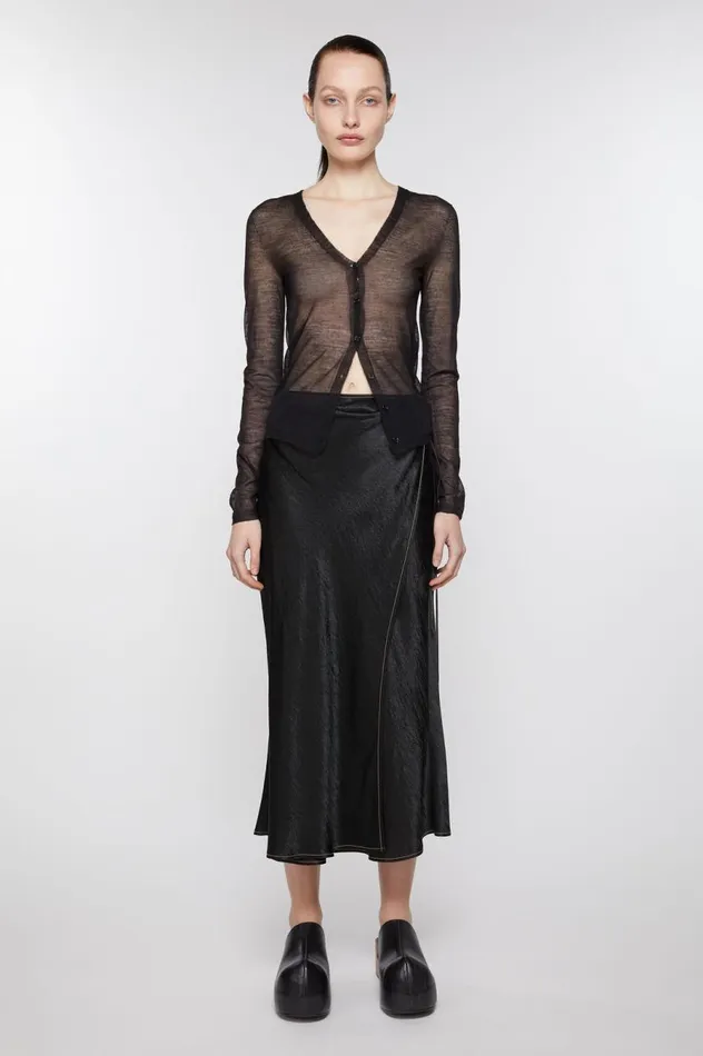 Acne Studios Satin Wrap Skirt Black Women Skirts