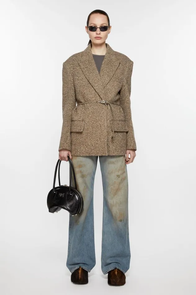 Acne Studios Singlebreasted Jacket Brownbeige Women Suit Jackets