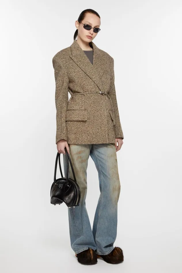 Acne Studios Singlebreasted Jacket Brownbeige Women Suit Jackets