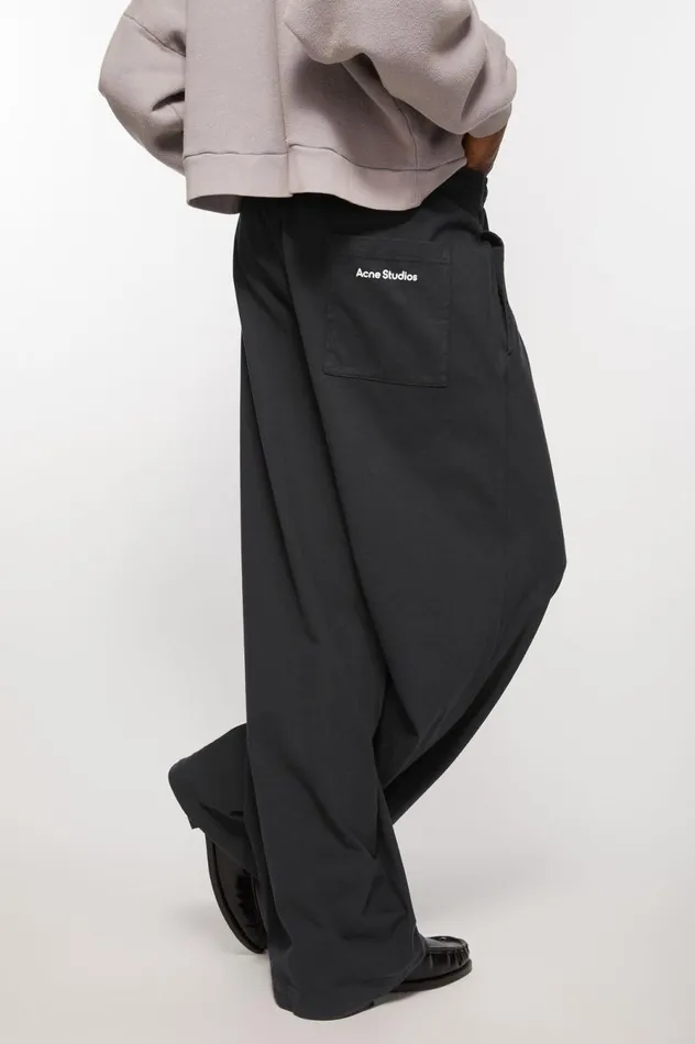 Acne Studios Sweatpant Logo Stamp Black Women Trousers