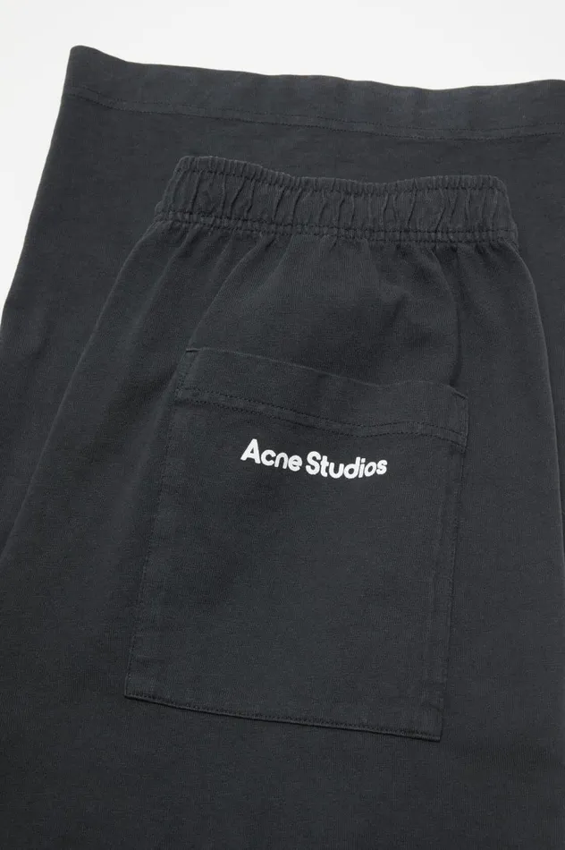 Acne Studios Sweatpant Logo Stamp Black Women Trousers
