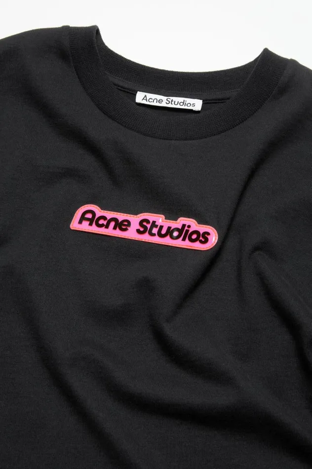Acne Studios Tshirt Patch Logo Black Men Tshirts