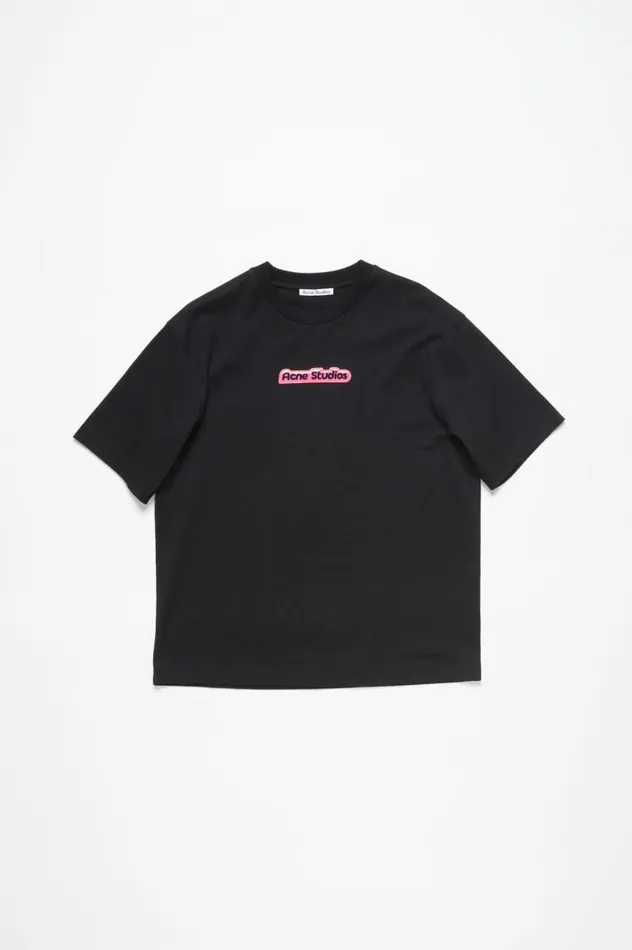 Acne Studios Tshirt Patch Logo Black Men Tshirts