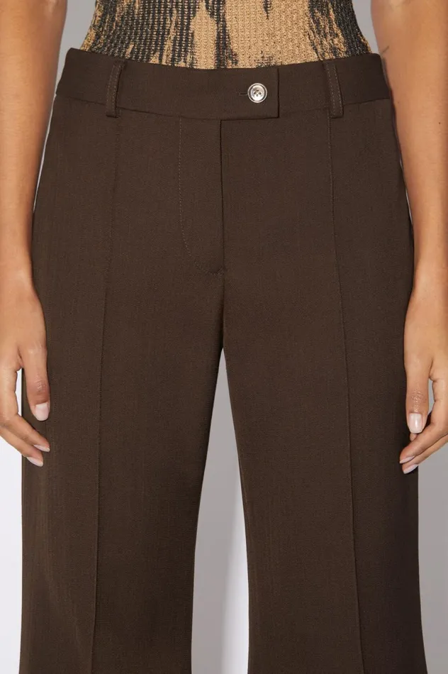 Acne Studios Tailored Flared Trousers Chestnut Brown Women Trousers