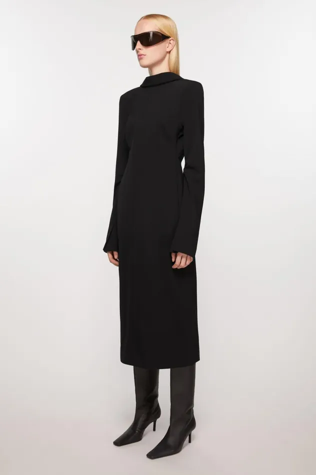 Acne Studios Tailored Long Sleeve Dress Black Women Dresses