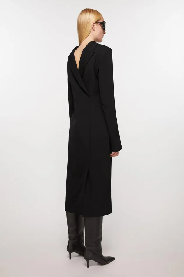 Acne Studios Tailored Long Sleeve Dress Black Women Dresses