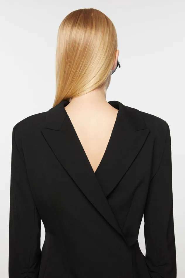 Acne Studios Tailored Long Sleeve Dress Black Women Dresses