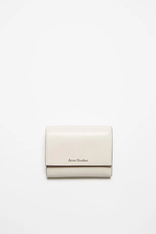 Acne Studios Trifold Leather Wallet Whiteblack Men Small Leather Goods