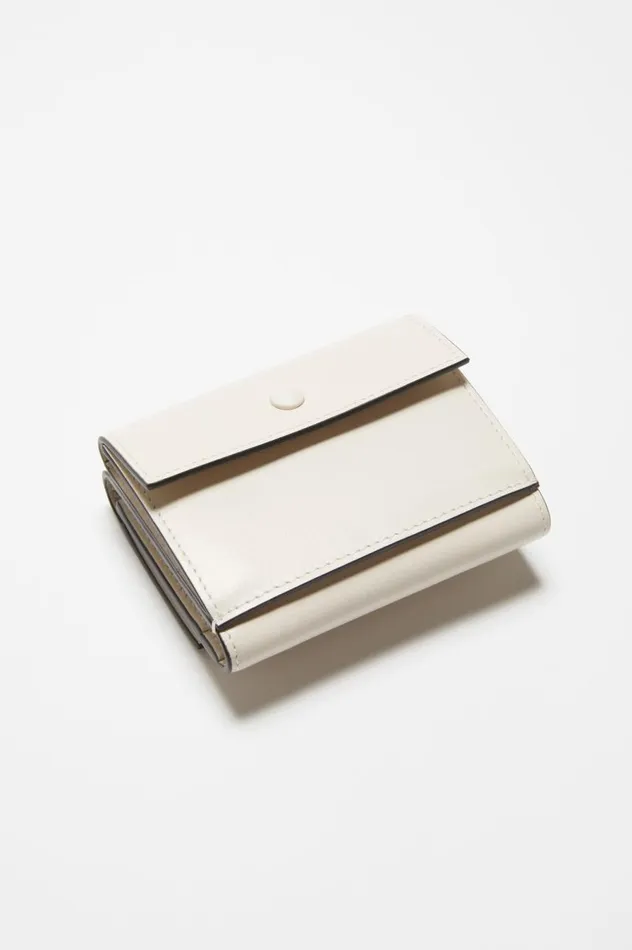 Acne Studios Trifold Leather Wallet Whiteblack Men Small Leather Goods