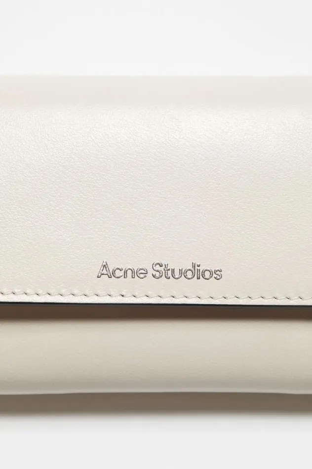 Acne Studios Trifold Leather Wallet Whiteblack Men Small Leather Goods