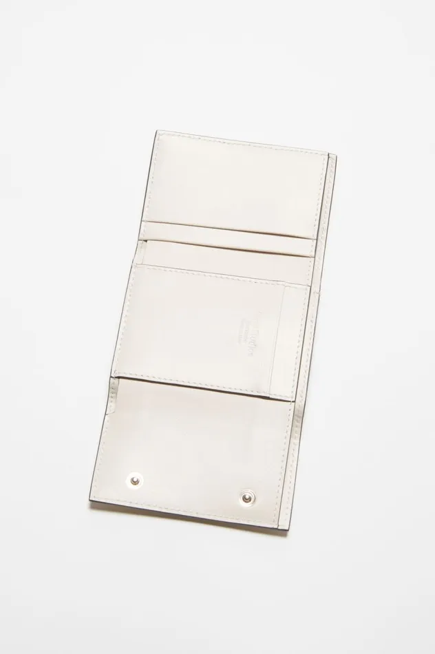 Acne Studios Trifold Leather Wallet Whiteblack Men Small Leather Goods