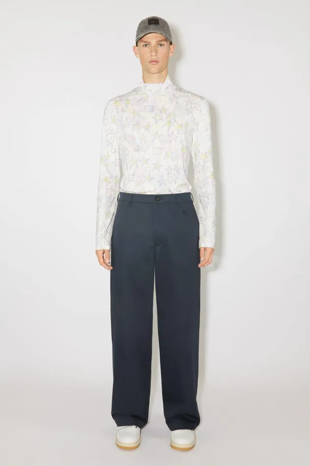 Acne Studios Twill Chino Trousers 8211 Regular Fit Midnight Blue Men Trousers