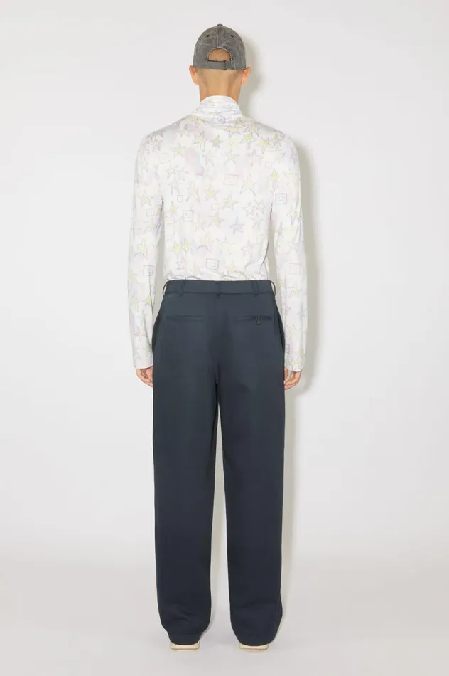 Acne Studios Twill Chino Trousers 8211 Regular Fit Midnight Blue Men Trousers