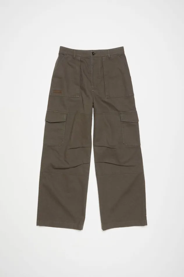 Acne Studios Twill Trousers Khaki Green Men Trousers