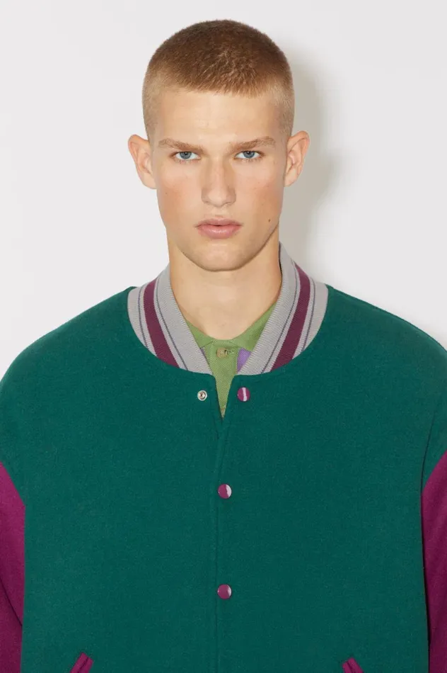 Acne Studios Varsity Jacket Night Green Men Outerwear