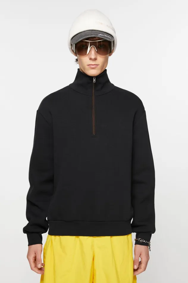 Acne Studios Zippered Sweater Black Men Sweatshirts