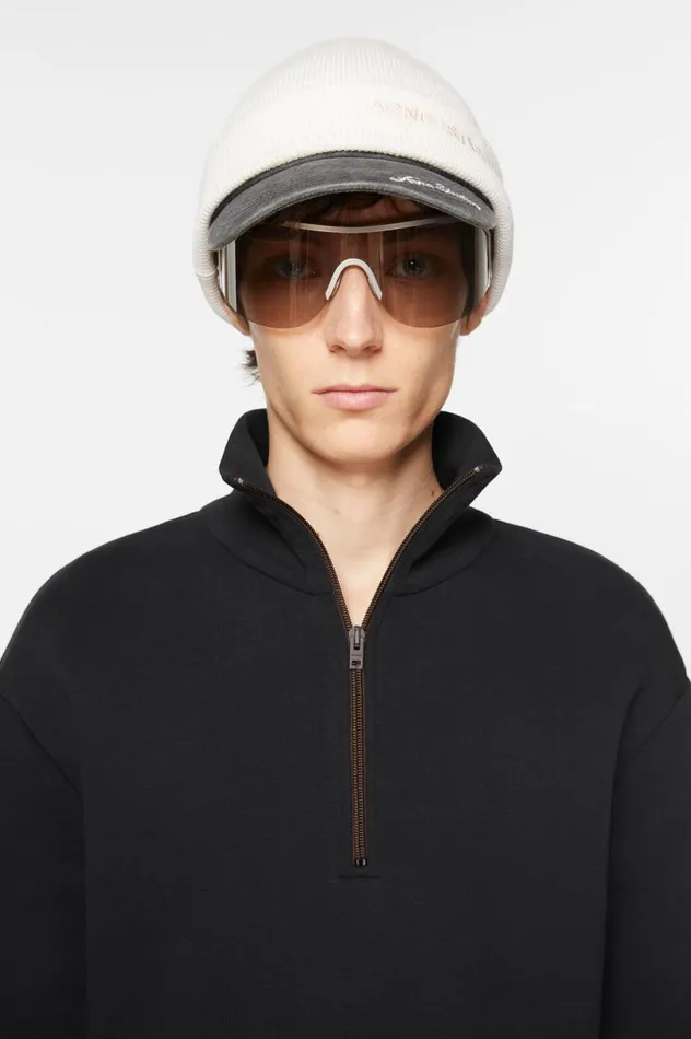Acne Studios Zippered Sweater Black Men Sweatshirts