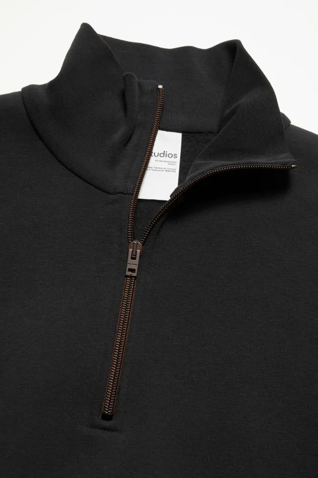 Acne Studios Zippered Sweater Black Men Sweatshirts