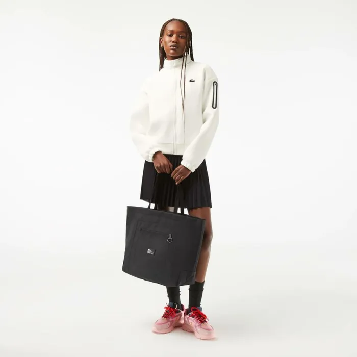 Activewear Women Lacoste Women039s Loose Fit ZipUp Sweatshirt White 70v
