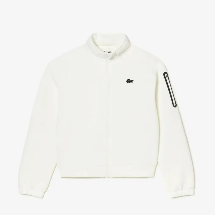 Activewear Women Lacoste Women039s Loose Fit ZipUp Sweatshirt White 70v
