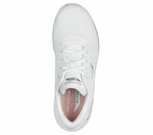 Arch Fit 20 8211 Glow The Distance White Silver Women SKECHERS Lace Up