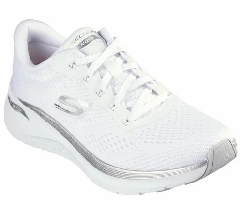 Arch Fit 20 8211 Glow The Distance White Silver Women SKECHERS Lace Up