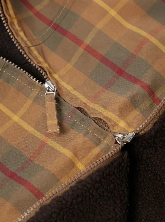 Atlas Gilet In Cinnamon British Drywax Check Men Universal Works Waistcoats and Gilets