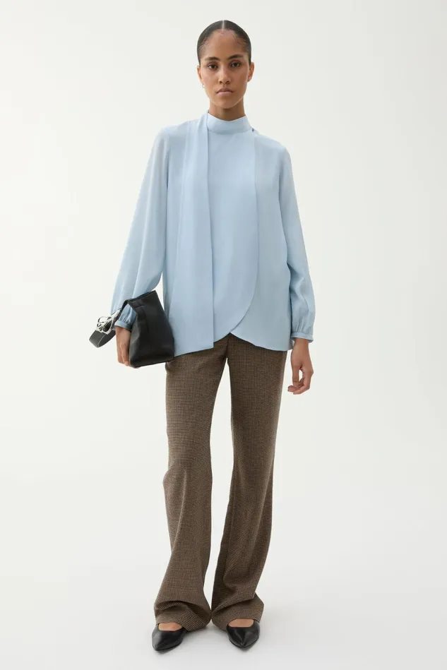 Azisa Silk Blouse Fog Blue Women Rodebjer Shirts and Blouses
