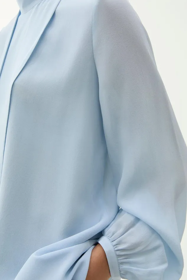 Azisa Silk Blouse Fog Blue Women Rodebjer Shirts and Blouses