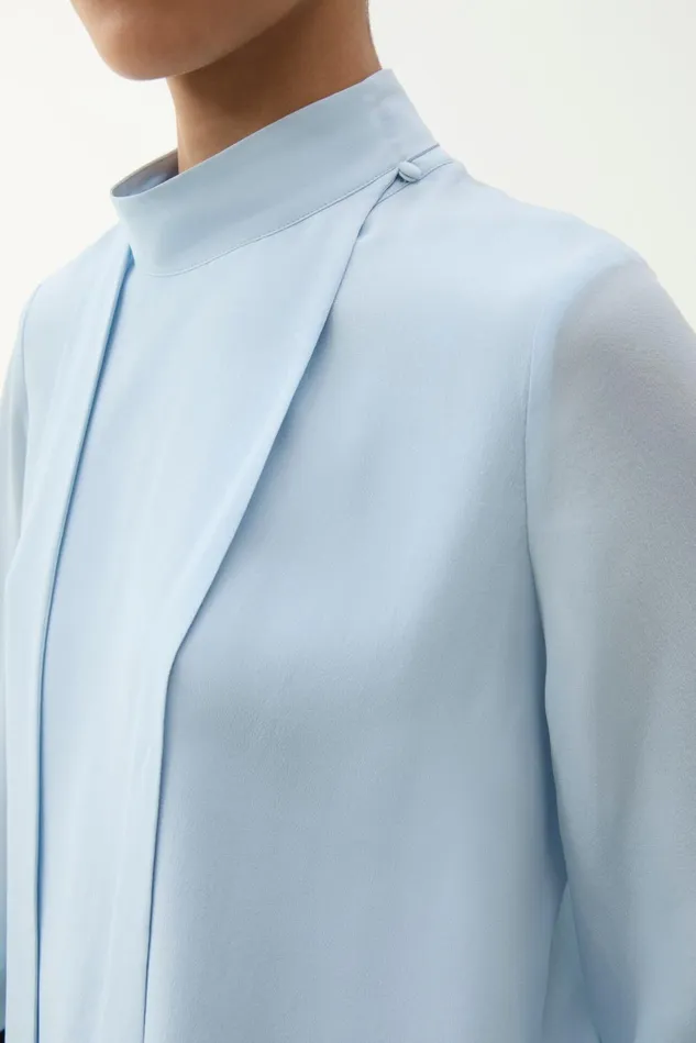 Azisa Silk Blouse Fog Blue Women Rodebjer Shirts and Blouses