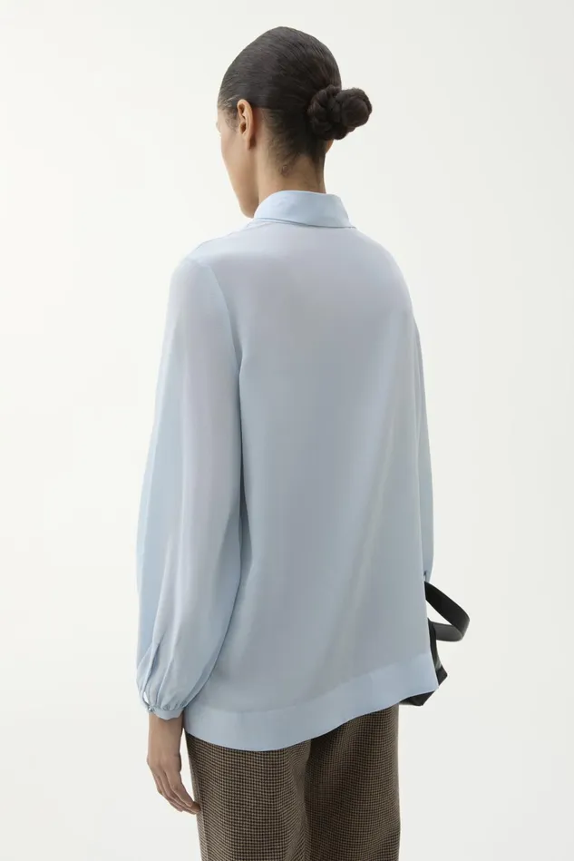 Azisa Silk Blouse Fog Blue Women Rodebjer Shirts and Blouses