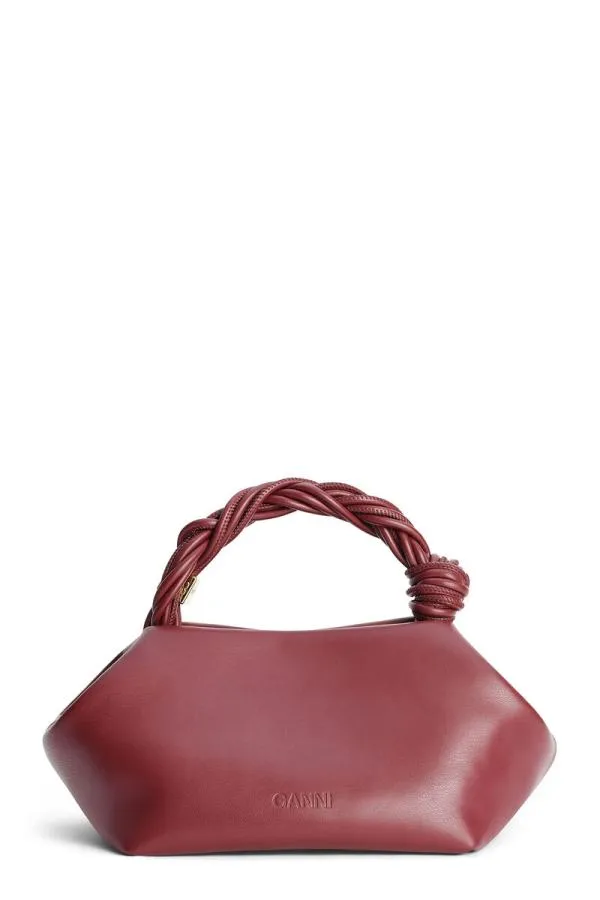 Bags GANNI Top Handle Burgundy Small Bou Bag Burgundy