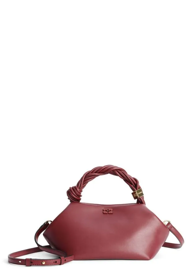 Bags GANNI Top Handle Burgundy Small Bou Bag Burgundy