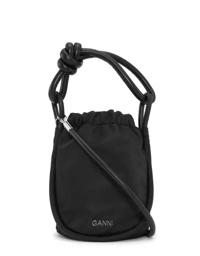 Bags GANNI Top Handle Small Black Knot Bucket Bag Black