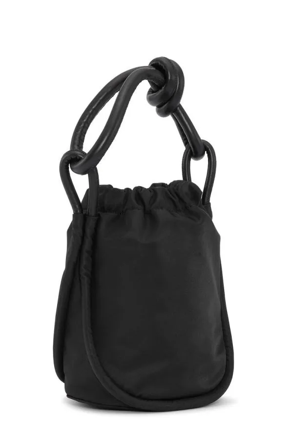 Bags GANNI Top Handle Small Black Knot Bucket Bag Black Bags GANNI Top Handle Small Black Knot Bucket Bag Black