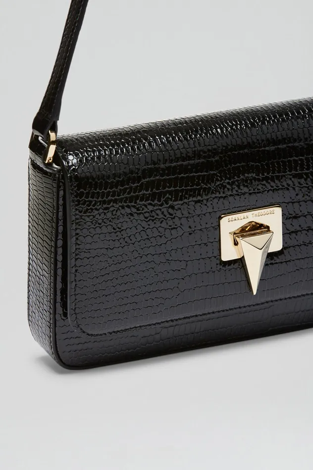 Bags Women Scanlan Theodore EMBOSSED SLIM BAG BLACK Bags Women Scanlan Theodore EMBOSSED SLIM BAG BLACK