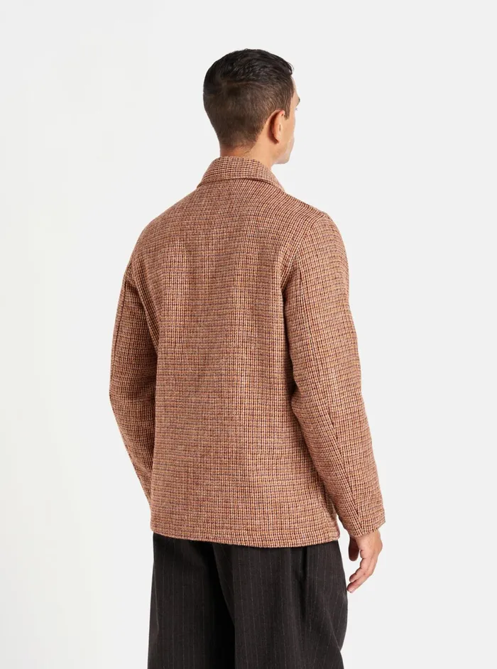 Bakers Jacket In Rust Harris Tweed Plaid Men Universal Works Coats and Outerwear