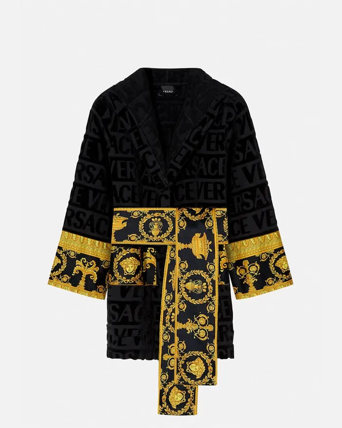 Bathrobes and Robes WomenMen Versace I Baroque Short Bathrobe Black