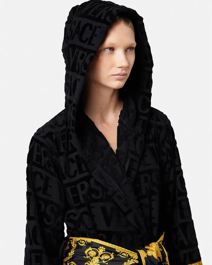 Bathrobes and Robes WomenMen Versace I Baroque Short Bathrobe Black