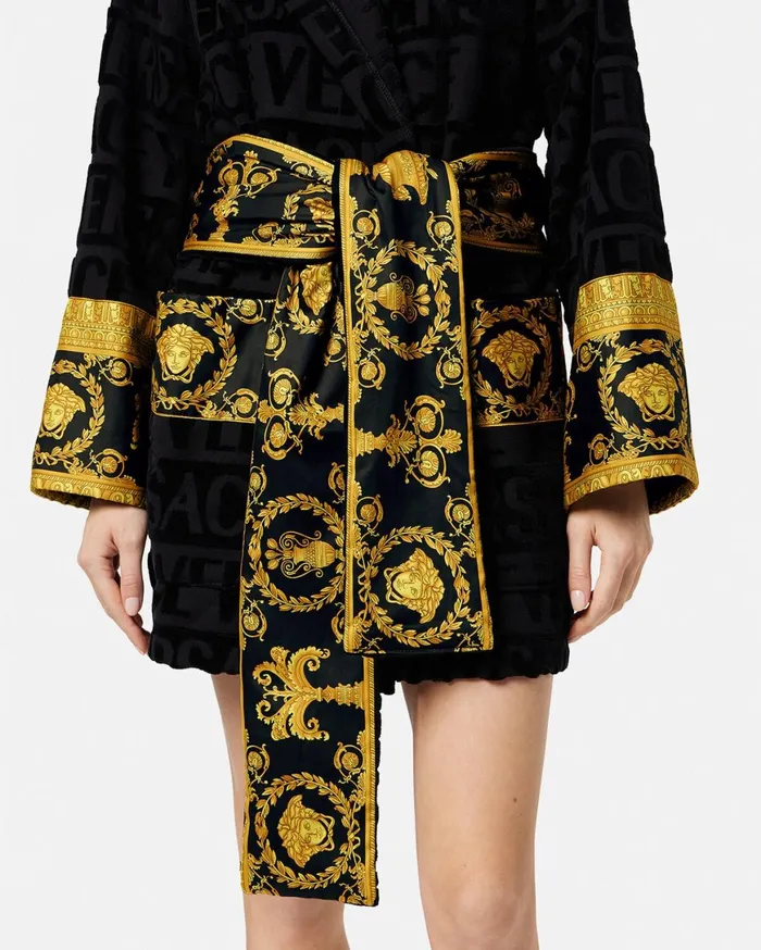 Bathrobes and Robes WomenMen Versace I Baroque Short Bathrobe Black