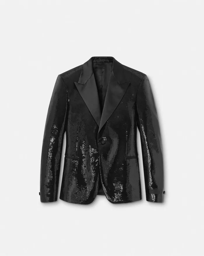 Blazers and Suits Men Versace Embellished SingleBreasted Blazer Black