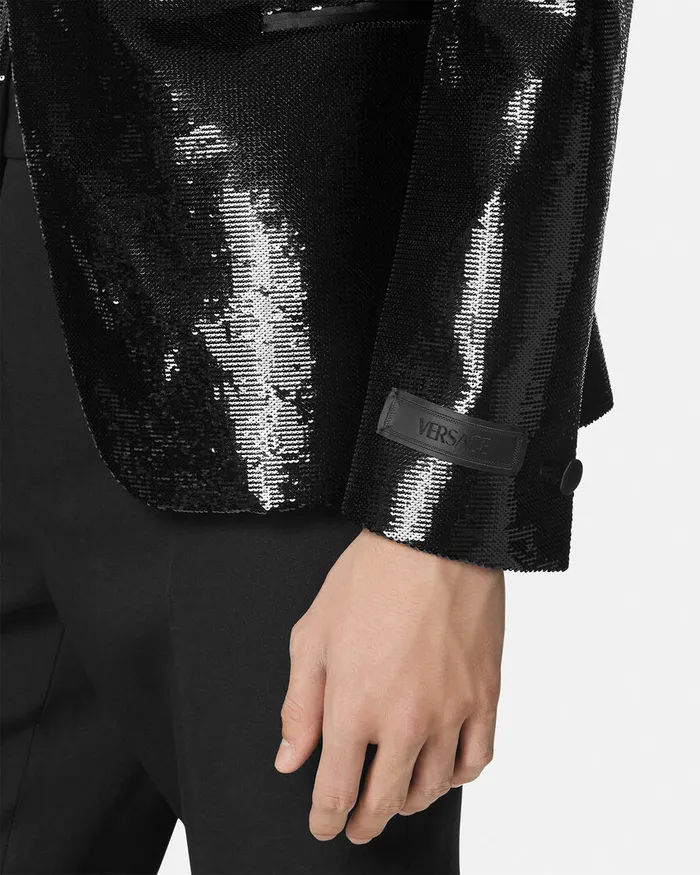 Blazers and Suits Men Versace Embellished SingleBreasted Blazer Black