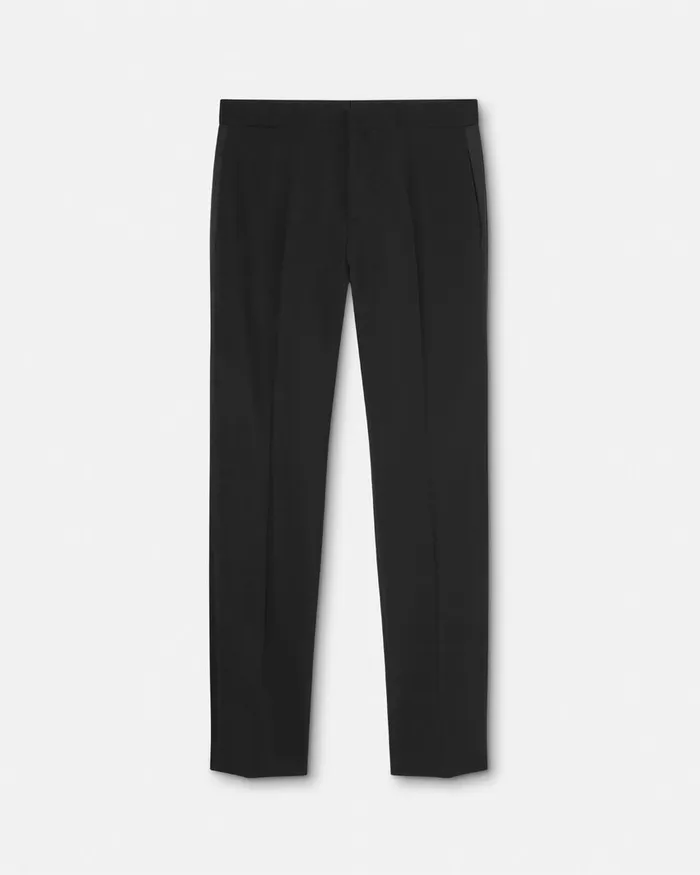 Blazers and Suits Men Versace MohairBlend Formal Pants Black