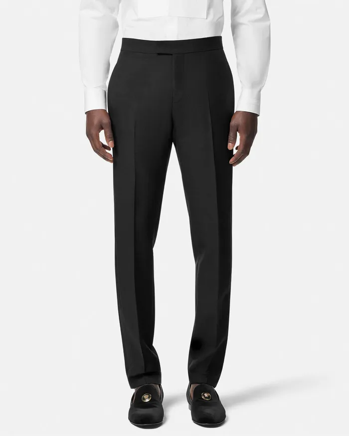 Blazers and Suits Men Versace MohairBlend Formal Pants Black